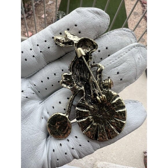 old money glam retro large figural rhinestone pin brooch 3 ''‎ sparkly - Picture 7 of 10